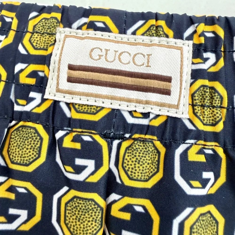 Gucci Men’s Interlocking G Print Swim Trunks